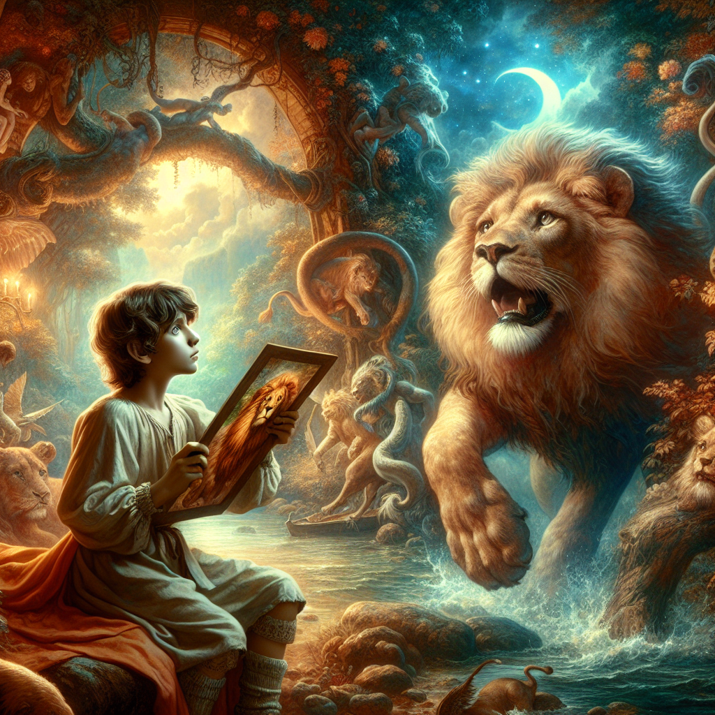 Truyện cổ tích dân gian: Cậu bé và bức tranh sư tử"  -> "Truyện cổ tích dân gian: Hành trình của cậu bé và bức tranh sư tử