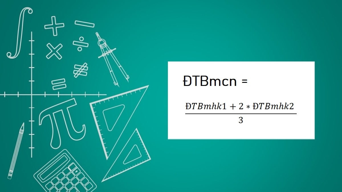 Công thức tính điểm trung bình môn cả năm học
